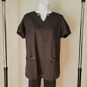 NWOT Black Lauderdale Scrub Top